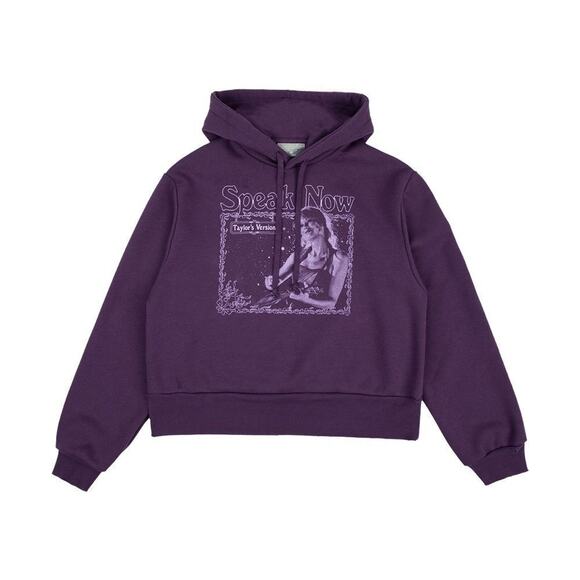 NWT Speak Now “The Story of Us” Purple Cropped Hoodie Taylor Swift Sweatshirt - Picture 1 of 7